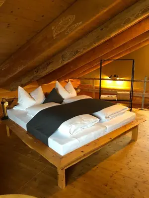 Ein Bett oder Betten in einem Zimmer der Unterkunft Seyberth´s Chalet