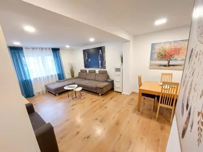 Ein Sitzbereich in der Unterkunft Haus am See