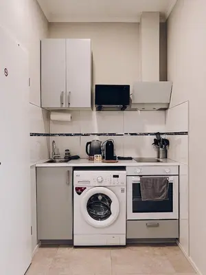Küche/Küchenzeile in der Unterkunft Neuwertiges Apartment mit schnellem WLAN, Glasfaser, Kostenlose Privatparkplatz auch für Transporter geeignet R23