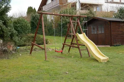 Ein Kinderspielbereich in der Unterkunft Odenwaldblick Michelstadt