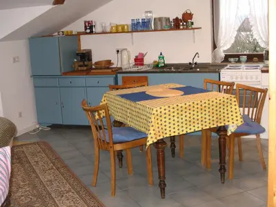 Küche/Küchenzeile in der Unterkunft Odenwaldblick Michelstadt