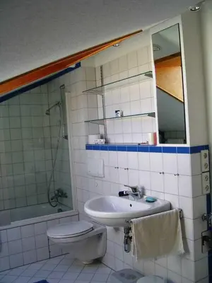 Ein Badezimmer in der Unterkunft Odenwaldblick Michelstadt
