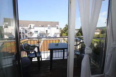 Ein Balkon oder eine Terrasse in der Unterkunft Apartments-Wohnungen direkt in Aschaffenburg