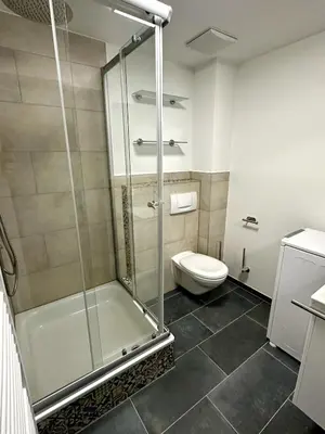 Ein Badezimmer in der Unterkunft SPEYERBACH - modernes Apartment nahe Neustadter Innenstadt