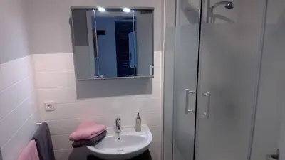 Ein Badezimmer in der Unterkunft Ankommen und Wohlfühlen