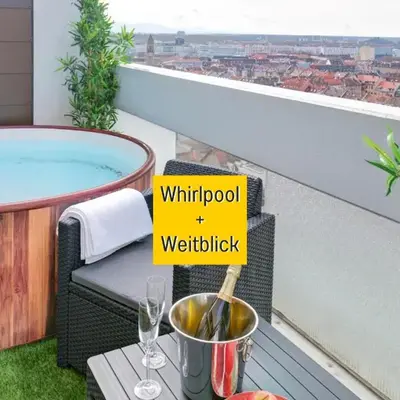 Das Penthouse - Jacuzzi - BBQ - Dachterrasse