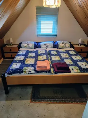 Ein Bett oder Betten in einem Zimmer der Unterkunft Ferienappartement Obrigheim