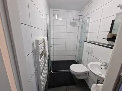 Ein Badezimmer in der Unterkunft Ferienwohnung - klein aber fein