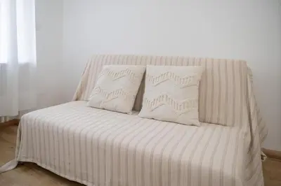 Ein Bett oder Betten in einem Zimmer der Unterkunft Ferienwohnung Rheinauen