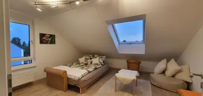 Ein Bett oder Betten in einem Zimmer der Unterkunft Ein Haus zum Träumen