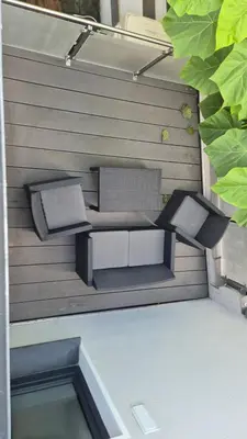 Ein Sitzbereich in der Unterkunft Volkspark-3-Zimmer-Wohnung-4 Betten-Mainz
