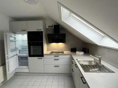Küche/Küchenzeile in der Unterkunft Ferienwohnung Mooi