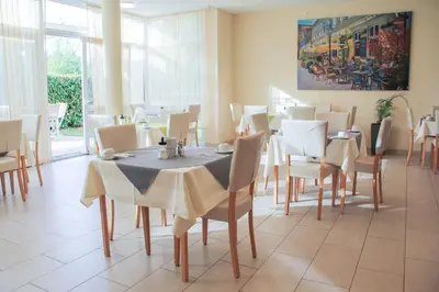 Ein Sitzbereich in der Unterkunft Hotel Auf der Bühn