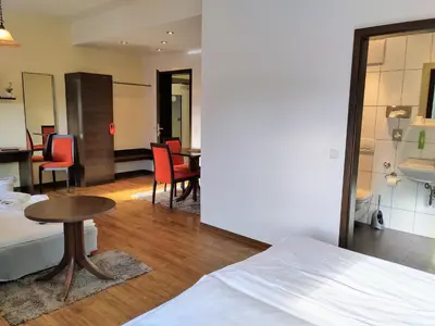 Ein Sitzbereich in der Unterkunft Hotel Auf der Bühn