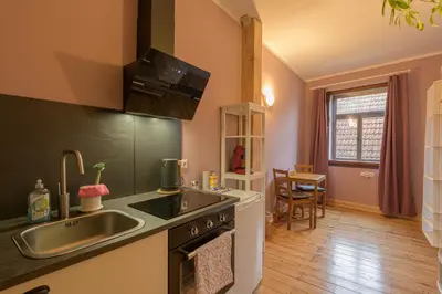 Küche/Küchenzeile in der Unterkunft Gästehaus Villa Fliedner - Das Kutscherhaus