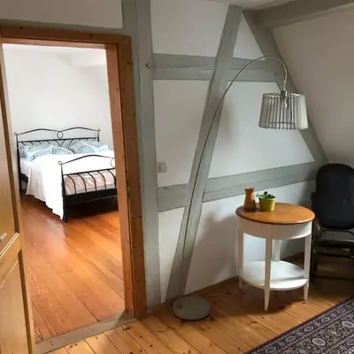 Ein Bett oder Betten in einem Zimmer der Unterkunft Ferienwohnung Zeitlos