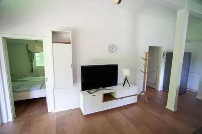 TV/Unterhaltungsangebot in der Unterkunft Ferienhaus Robinson Crusoe Schwarzkittelpfad 80