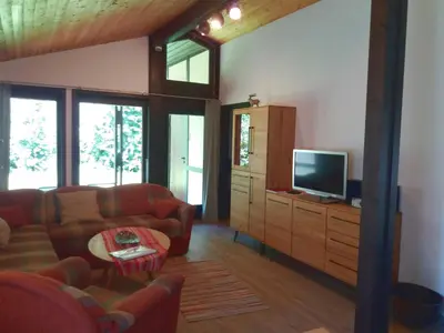 TV/Unterhaltungsangebot in der Unterkunft Ferienhaus Robinson Crusoe Schwarzkittelpfad 77