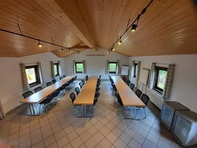 Der Geschäftsbereich oder Konferenzraum in der Unterkunft Ferienhaus Robinson Im Abendrot 123