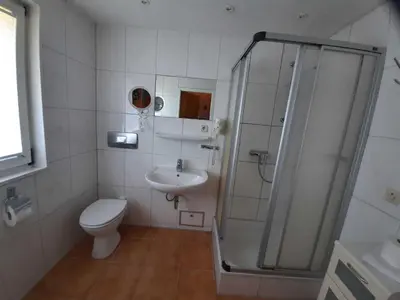 Ein Badezimmer in der Unterkunft Ferienhaus Robinson Romantikpfad 164