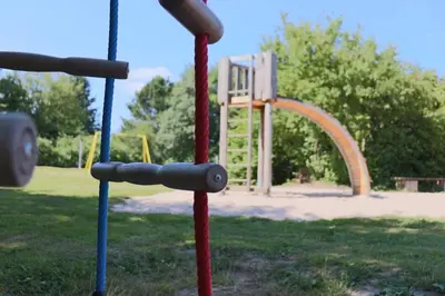 Ein Kinderspielbereich in der Unterkunft Ferienhaus Scout Paradiesecke 179
