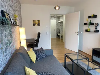 Ein Sitzbereich in der Unterkunft Schönes 2 Zimmer Apartment zentral gelegen