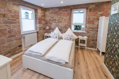 Ein Bett oder Betten in einem Zimmer der Unterkunft Brombeerhaisel