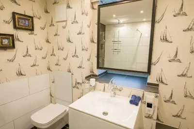 Ein Badezimmer in der Unterkunft Brombeerhaisel