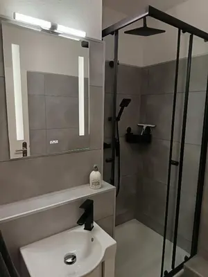 Ein Badezimmer in der Unterkunft Business Apartment mit neuem Bad / WLAN / Smart-TV / Küche