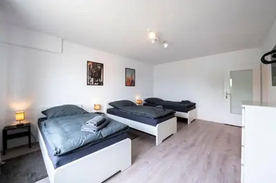 Ein Sitzbereich in der Unterkunft HA01 Großes Apartment am Hafen!