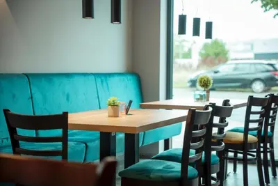 Ein Sitzbereich in der Unterkunft Hotel Central Vis a Vis