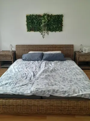 Ein Bett oder Betten in einem Zimmer der Unterkunft Alte Villa mit Terrasse