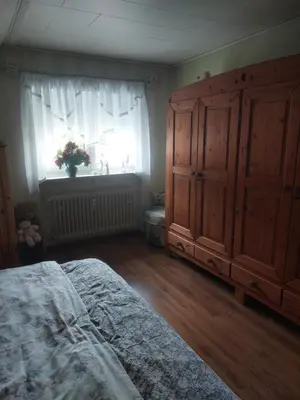 Ein Bett oder Betten in einem Zimmer der Unterkunft haus krümel