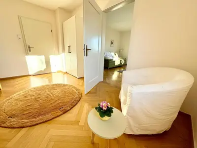 Ein Bett oder Betten in einem Zimmer der Unterkunft Komforthaus Gartenfreude