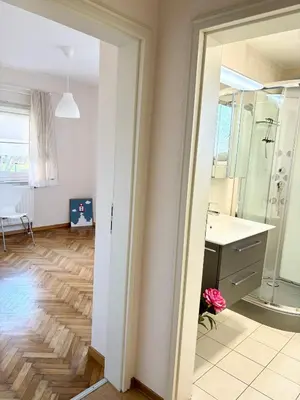 Ein Badezimmer in der Unterkunft Komforthaus Gartenfreude