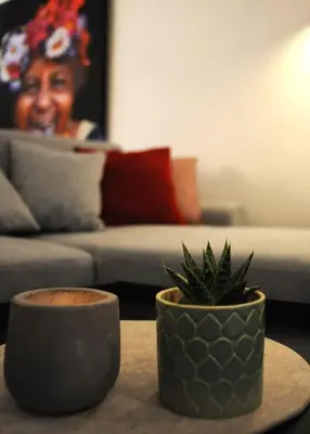 Ein Sitzbereich in der Unterkunft Deluxe-Apartment Altstadt