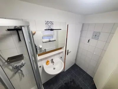 Ein Badezimmer in der Unterkunft Ferienwohnung Blumenstiel