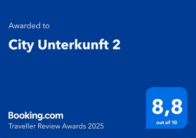 Ein Zertifikat, Auszeichnung, Logo oder anderes Dokument, das in der Unterkunft City Unterkunft 2 ausgestellt ist