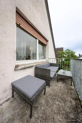 Ein Balkon oder eine Terrasse in der Unterkunft XXL Design-Appartement Gardendesign Boxspring 8 Pers Zwischen Heidelberg und Mannheim