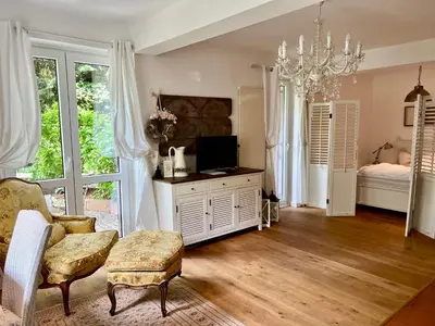 Ein Bett oder Betten in einem Zimmer der Unterkunft Einliegerwohnung in einer Mühle vor den Toren Frankfurts, ideal für Messegäste oder Stop Over