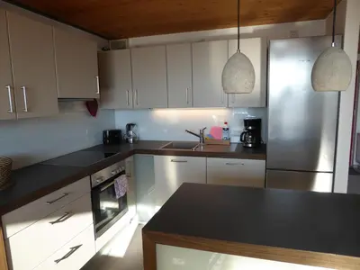 Küche/Küchenzeile in der Unterkunft Maisonette-Ferienwohnung in Feldrandlage Bergstraße Nähe Heidelberg
