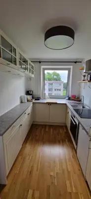 Küche/Küchenzeile in der Unterkunft Monteurwohnung, zentral, voll ausgestattet in Uninähe
