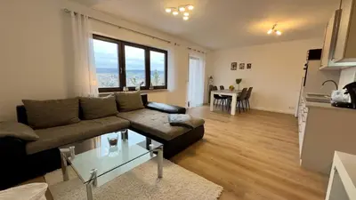 Ein Sitzbereich in der Unterkunft Ferienwohnung Panoramablick