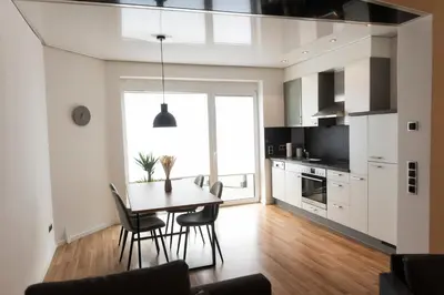 Küche/Küchenzeile in der Unterkunft HUGOS Design Apartment