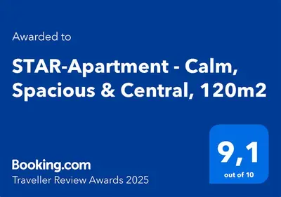 Ein Zertifikat, Auszeichnung, Logo oder anderes Dokument, das in der Unterkunft STAR-Apartment - Garden with Terrace, Calm, 120m2 ausgestellt ist