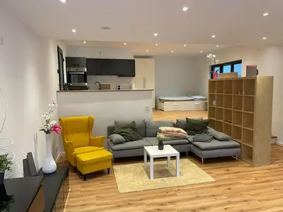 Ein Sitzbereich in der Unterkunft Wohnung in Eutingen