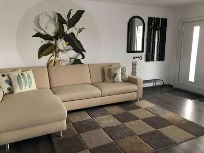 Ein Sitzbereich in der Unterkunft Einliegerwohnung in Gissigheim