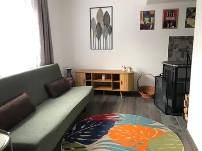Ein Sitzbereich in der Unterkunft Einliegerwohnung in Gissigheim