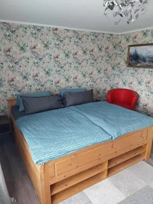Ein Bett oder Betten in einem Zimmer der Unterkunft Einliegerwohnung in Gissigheim