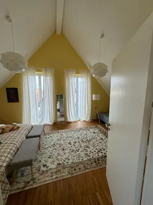 Ein Bett oder Betten in einem Zimmer der Unterkunft Wohnen am Seebach II